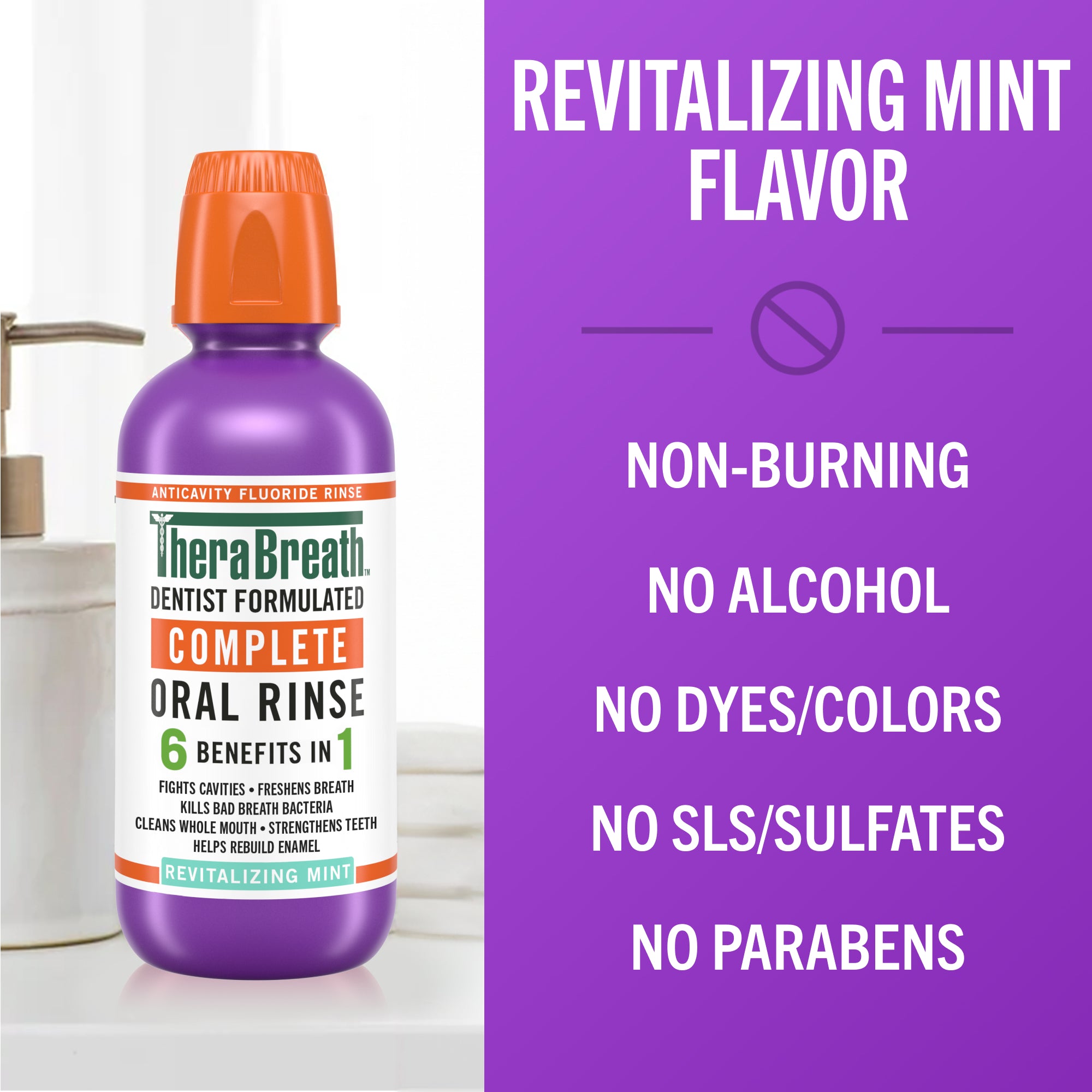 TheraBreath Complete Mouthwash. 6-in-1 Bene?ts. Alcohol-Free. Revitalizing Mint - Image 5